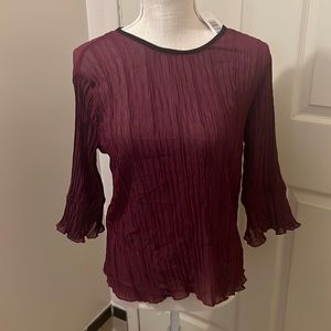 Love culture burgundy see thru blouse size s